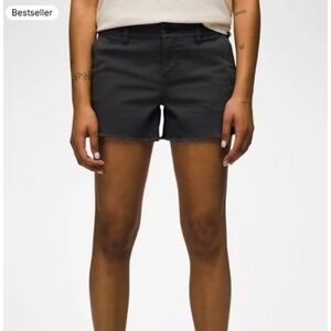Prana Shots Womens 4 Sancho Short Charcoal Gray Raw Hem Casual